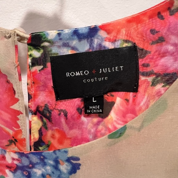 Romeo & Juliet Couture Multicolor Pleated Floral Sleeveless Dress Size L - Picture 6 of 14